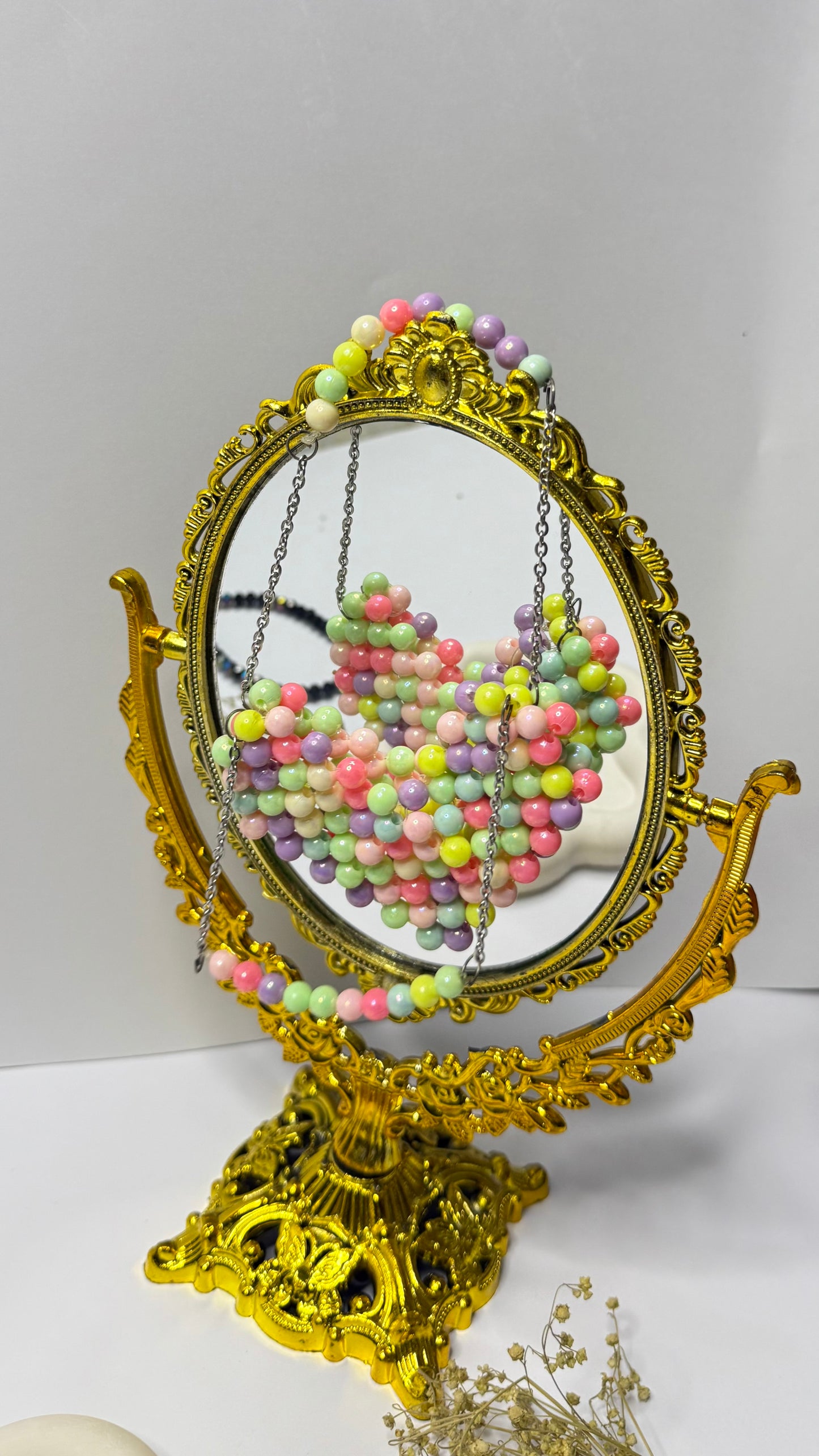 Heart shape beaded mini bag