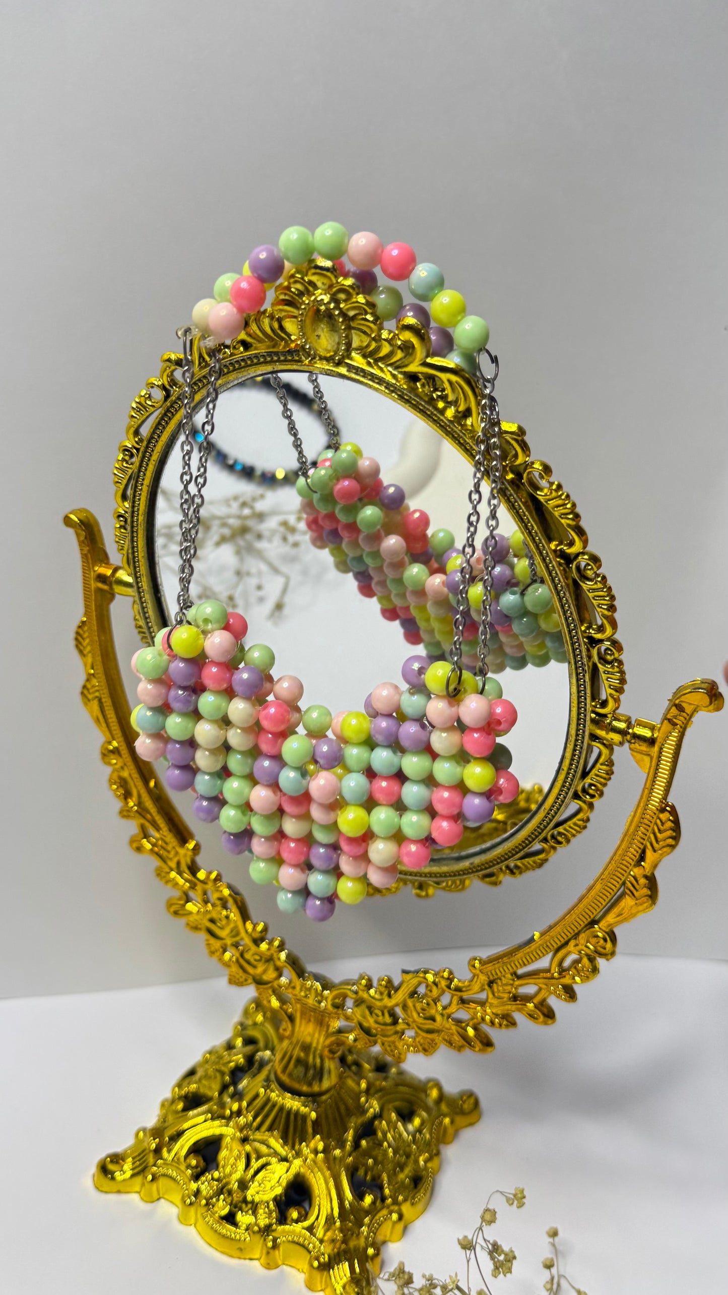 Heart shape beaded mini bag