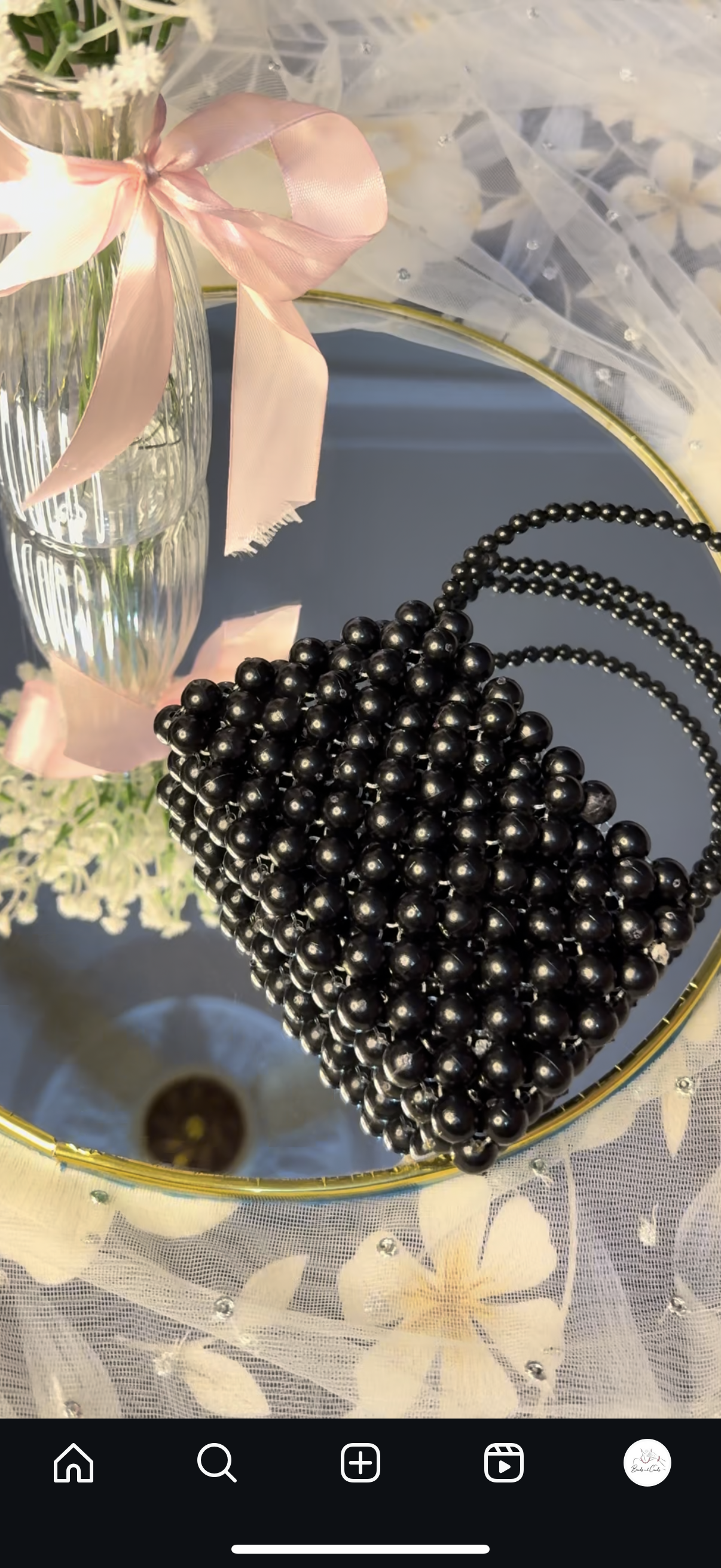Black beaded bag