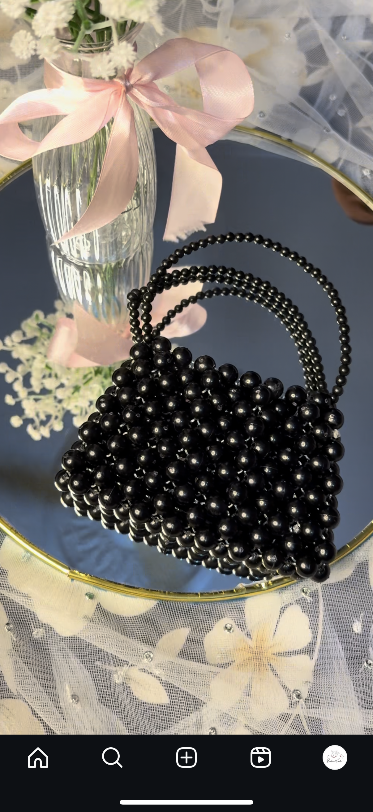Black beaded bag