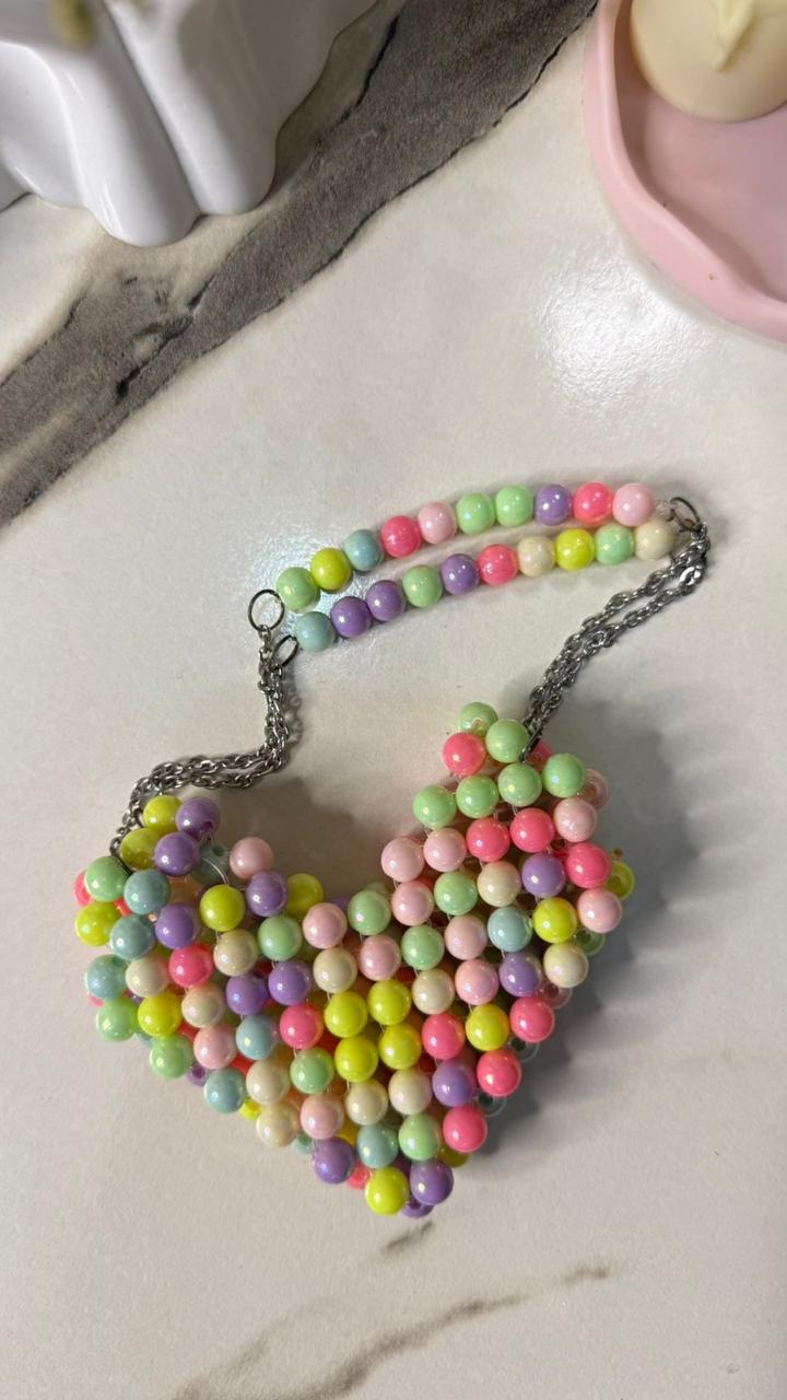 Candy Pop Heart Beaded Mini bag