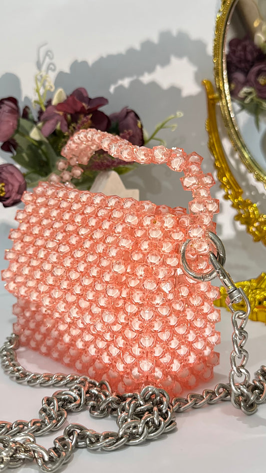 Pink beaded bag
