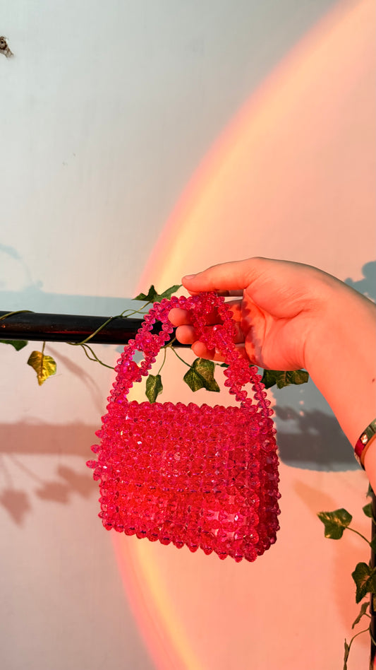 Hot pink beaded bag