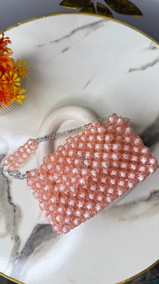 Pink beaded bag