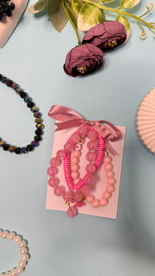 Pink beaded bracelets