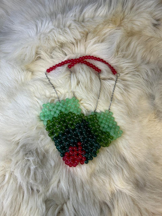 BEADS MULTI COLOR HEART SHAPE BAG