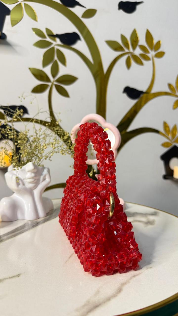 Red Beaded HandBag