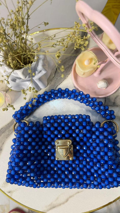 Blue beaded HandBag