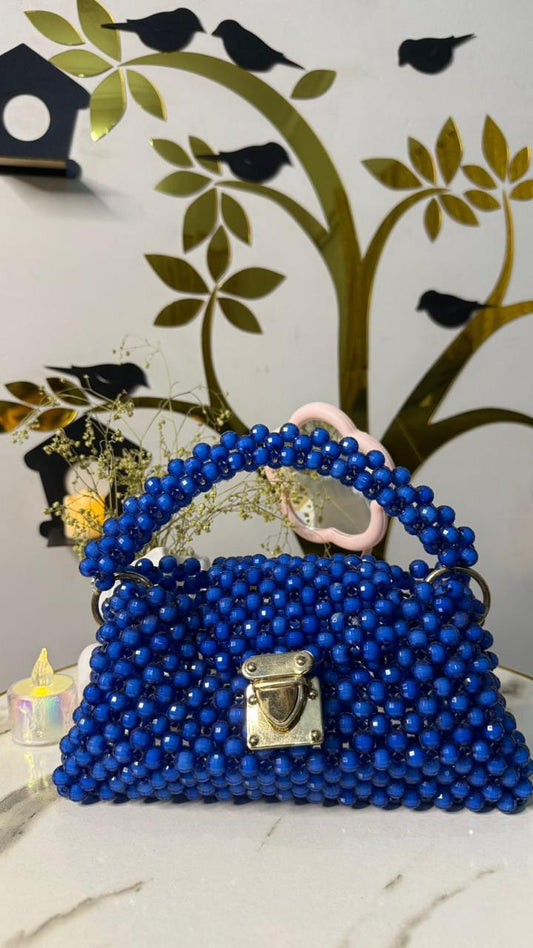 Blue beaded HandBag