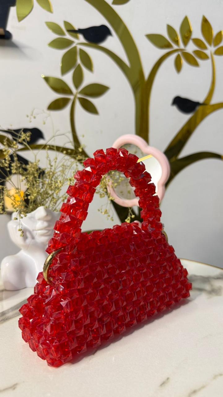 Red Beaded HandBag