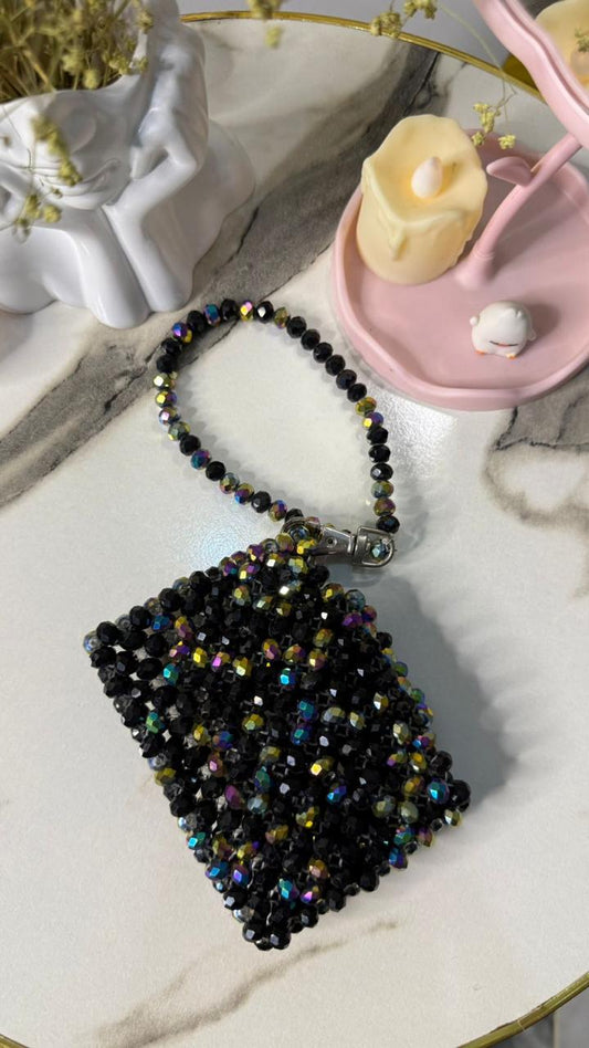 Midnight Prism Beaded Pouch