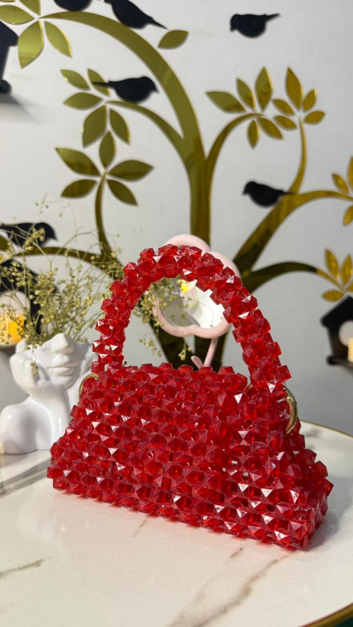 Red Beaded HandBag