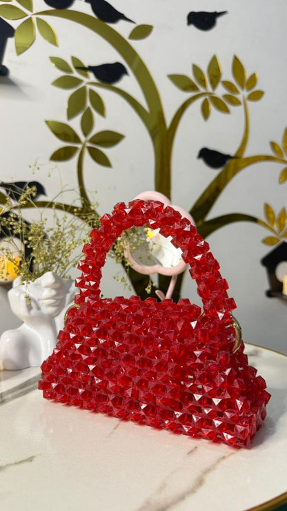 Red Beaded HandBag